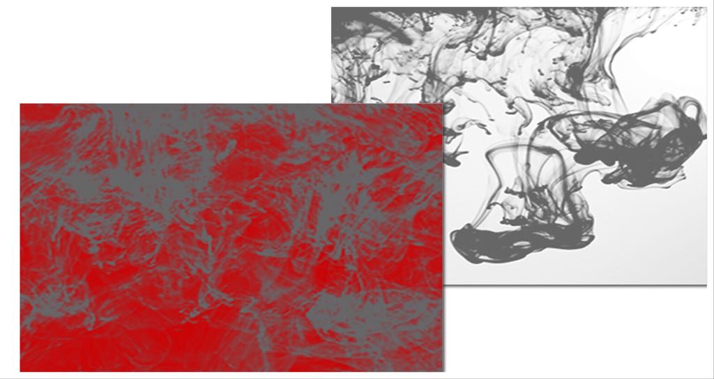 Pinturas sobrepuestas rojo y gris oscuro